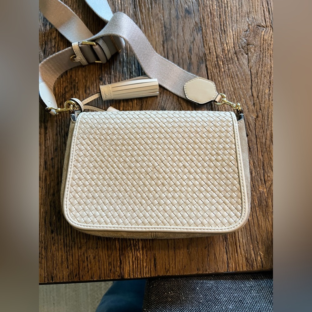 Tory Burch Beige Woven Crossbody Bag - Picture 3 of 7